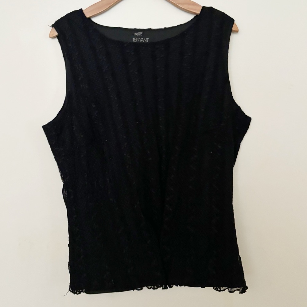 Lane Bryant Sleeveless‎ Lace Tank Top Camisole Women Size 22/24 Black Fairy Goth